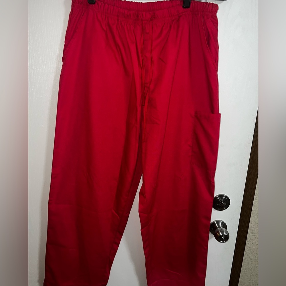Just love XL red scrub top and bottoms